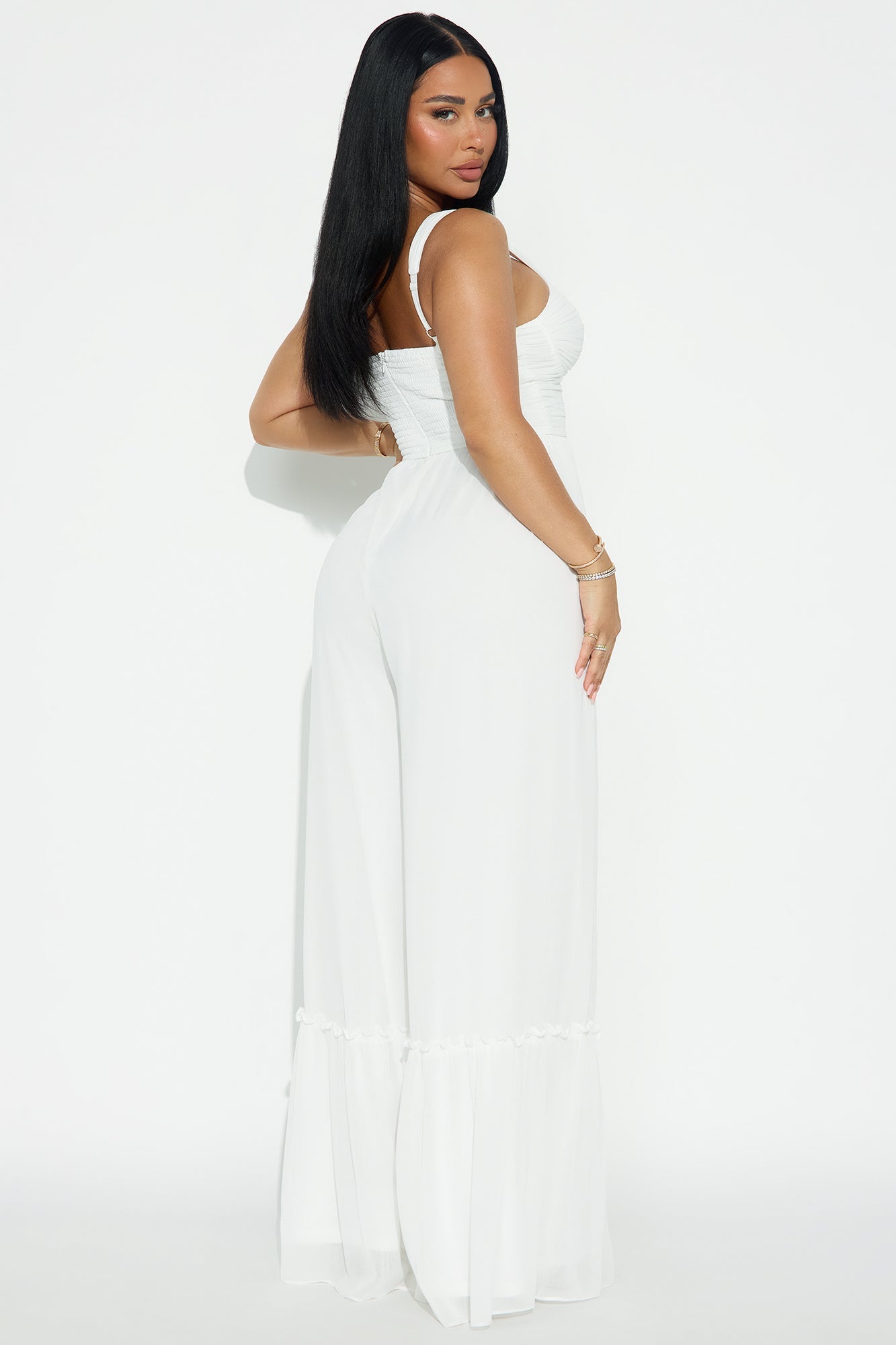 Kesia Chiffon Wide Leg Jumpsuit - Ivory