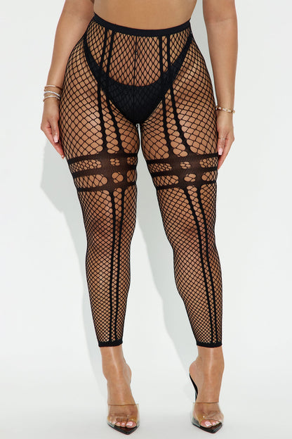 Always Acting Up Fishnet Tights - Black