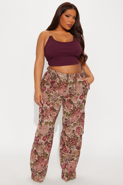 Expensive Taste Jacquard Cargo Pant - Mauve/combo