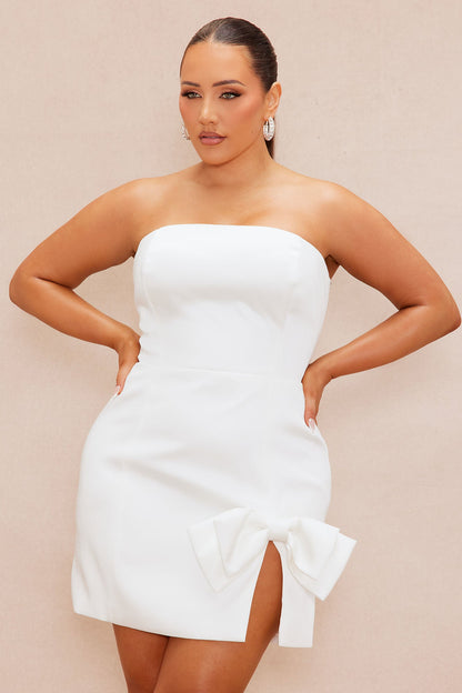 Anitta Satin Mini Dress - White
