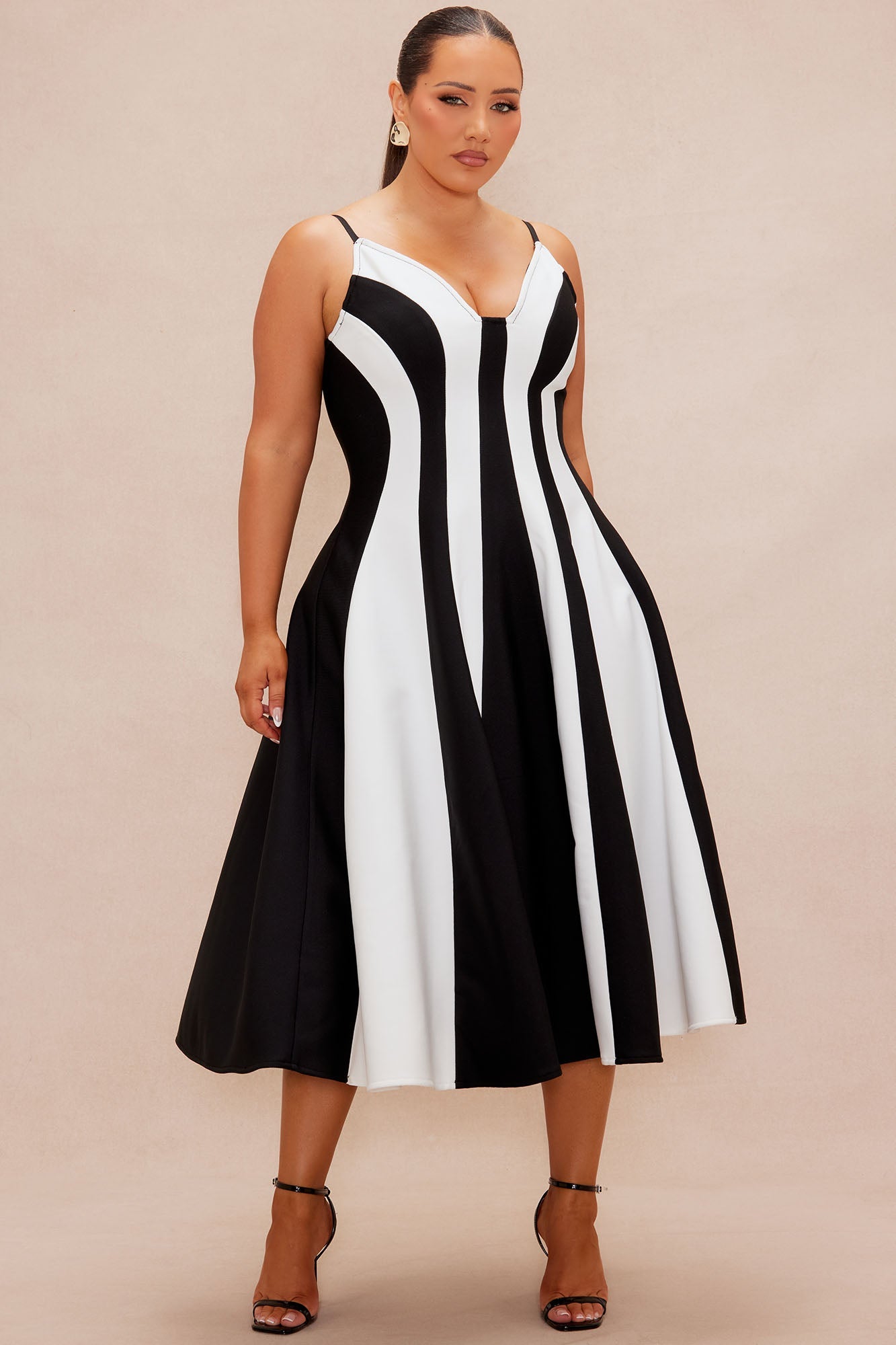 Diana Bandage Maxi Dress - Black/White