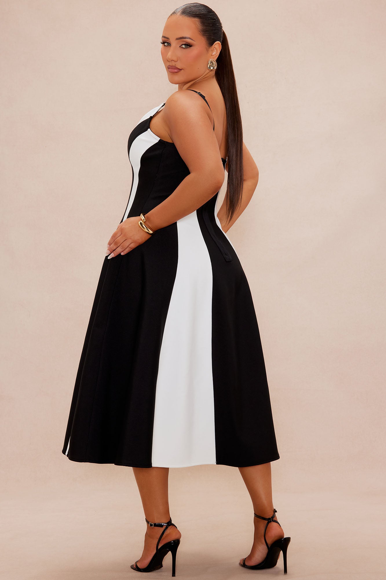Diana Bandage Maxi Dress - Black/White