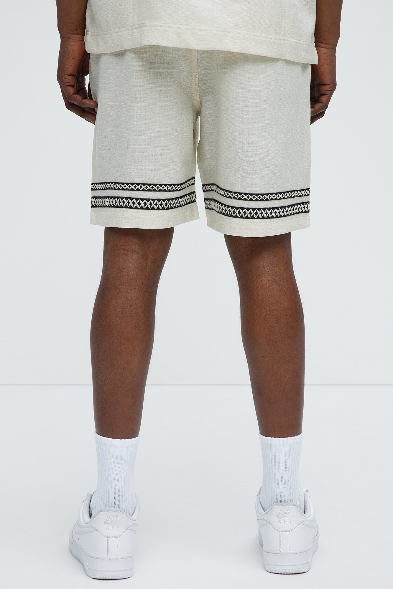 Ibiza VIP Club Linen Like Relaxed Shorts - Off White