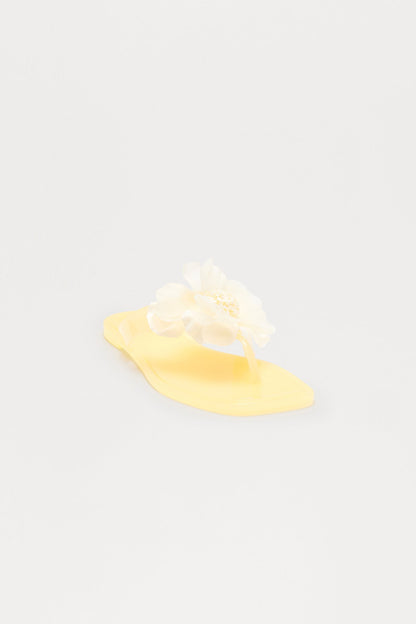 Marigold Flower Flip Flops - Yellow