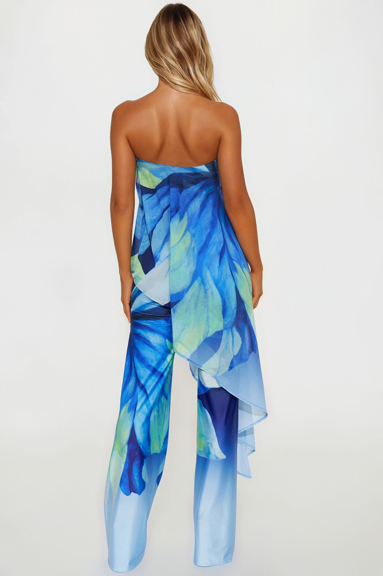 Danielle Flowy Floral Jumpsuit - Blue