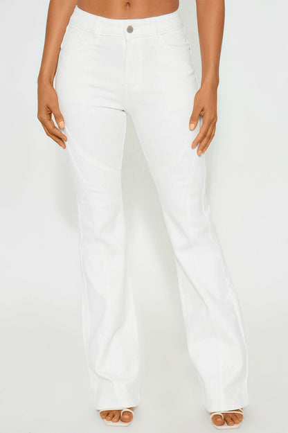 Riptides Stretch Flare Jeans - White