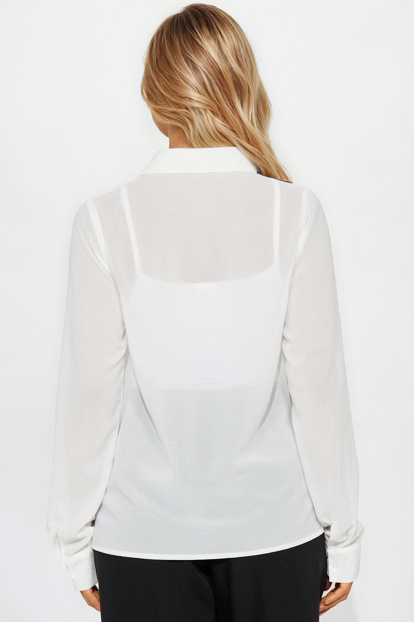 Royal Romance Pleated Chiffon Shirt - White