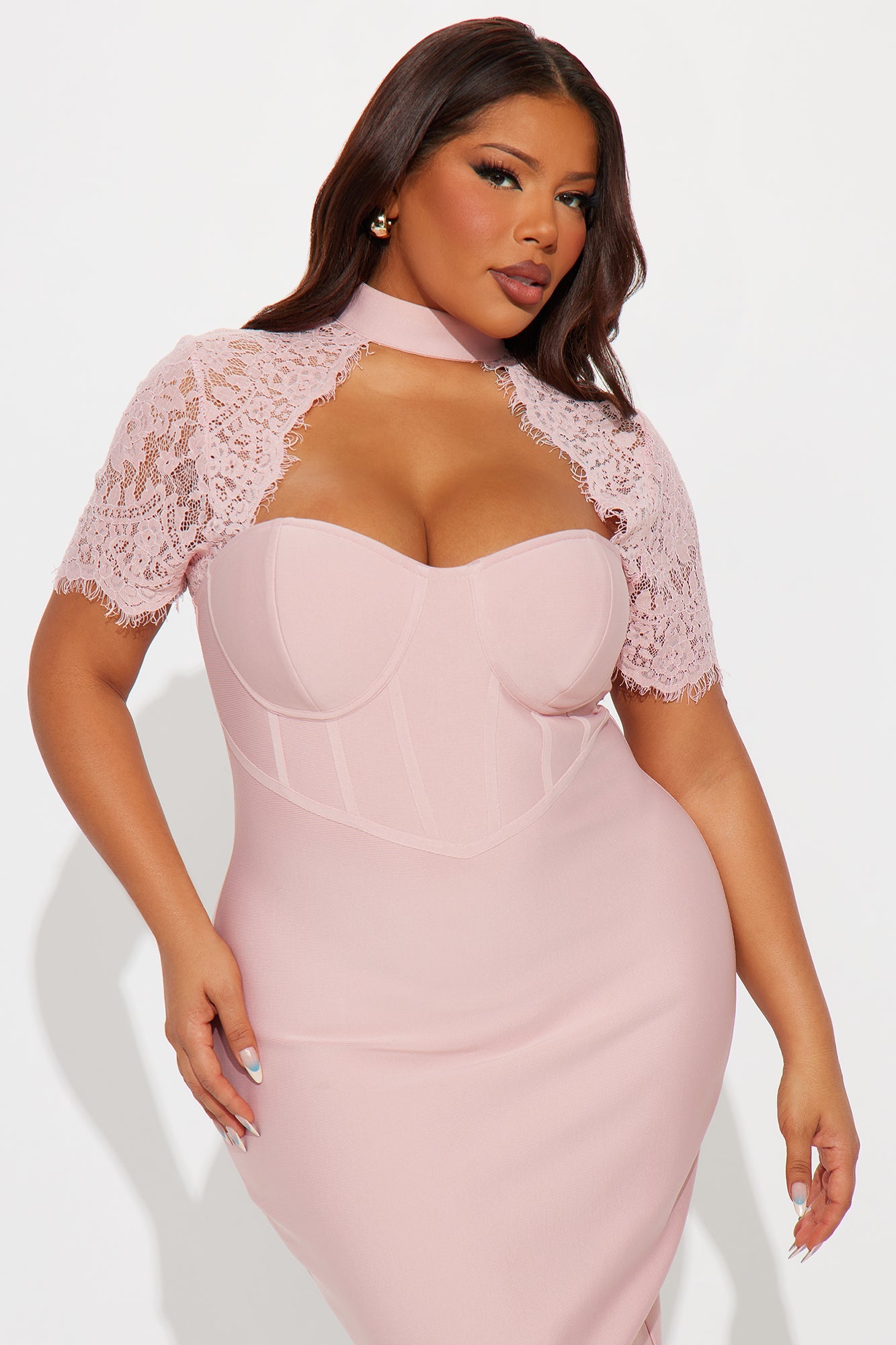 Limitless Potential Bandage Midi Dress - Blush