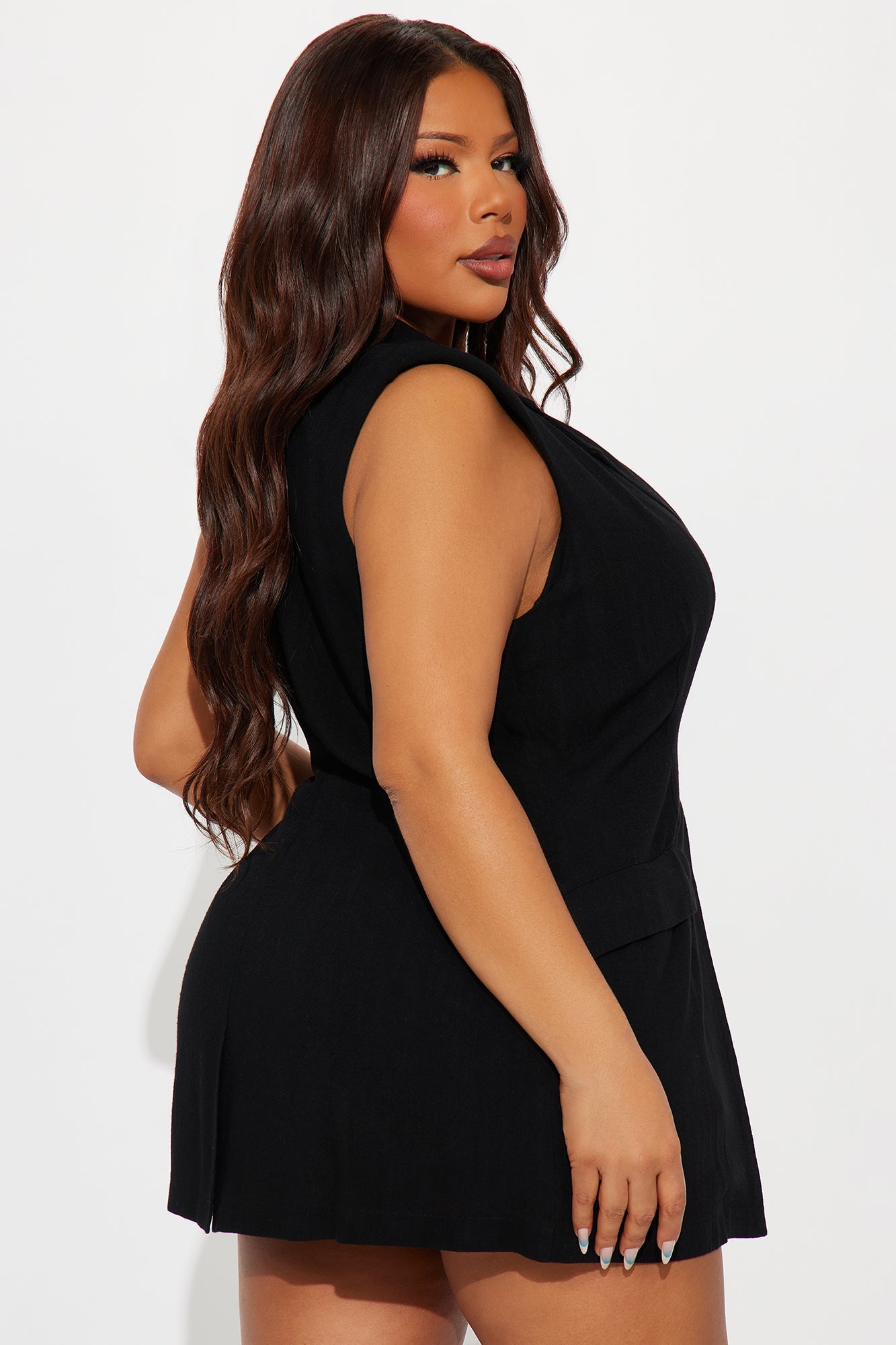 Azani Linen Vest - Black