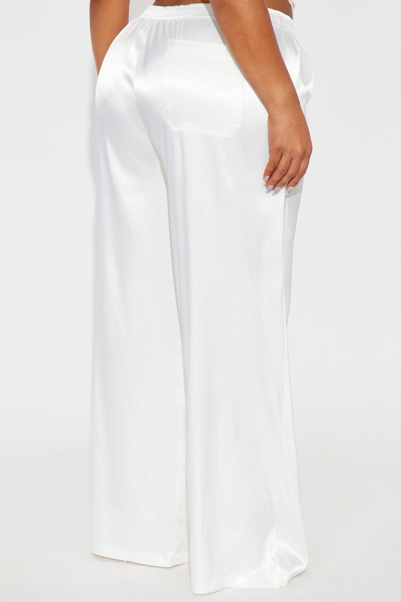 Pleasure Is Mine Satin Wide Leg Pant - Cream