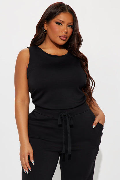 Judith Wide Leg Jumpsuit - Black