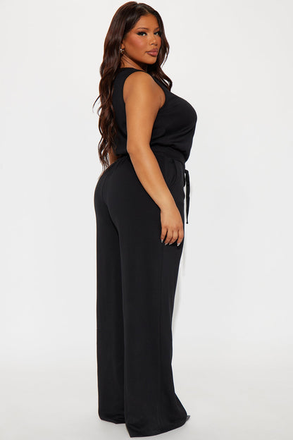 Judith Wide Leg Jumpsuit - Black
