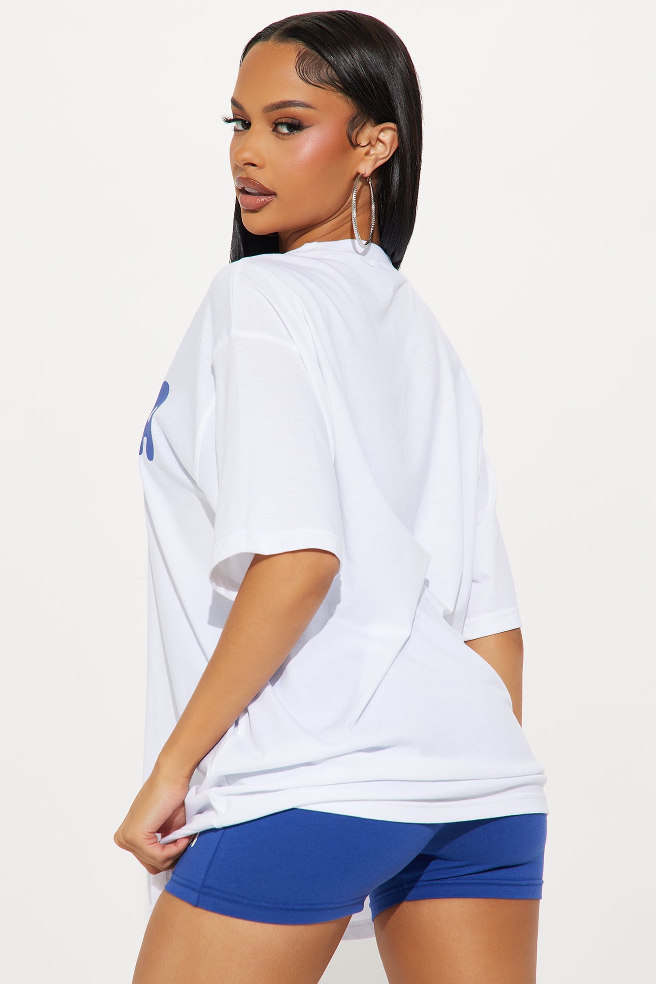 My Era Biker Short Set - White/Blue