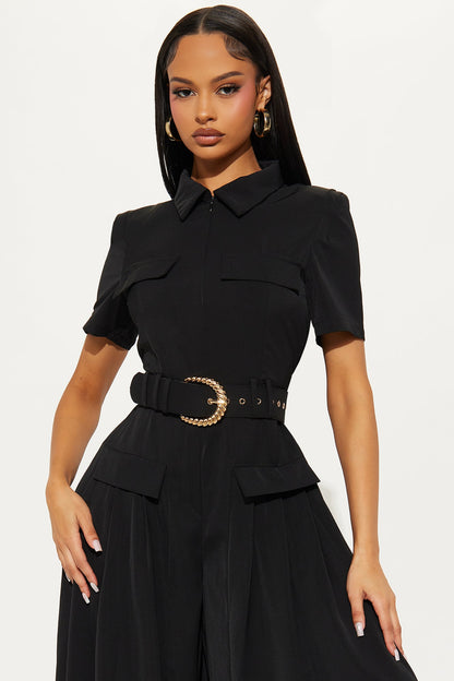 The Opulent Life Crepe Jumpsuit - Black