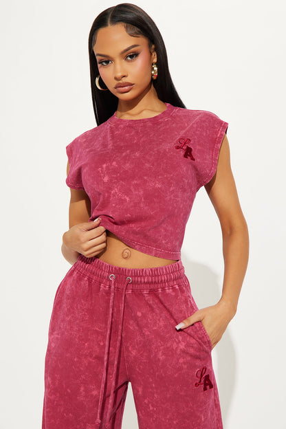 Adelle Lounge Pant Set - Magenta