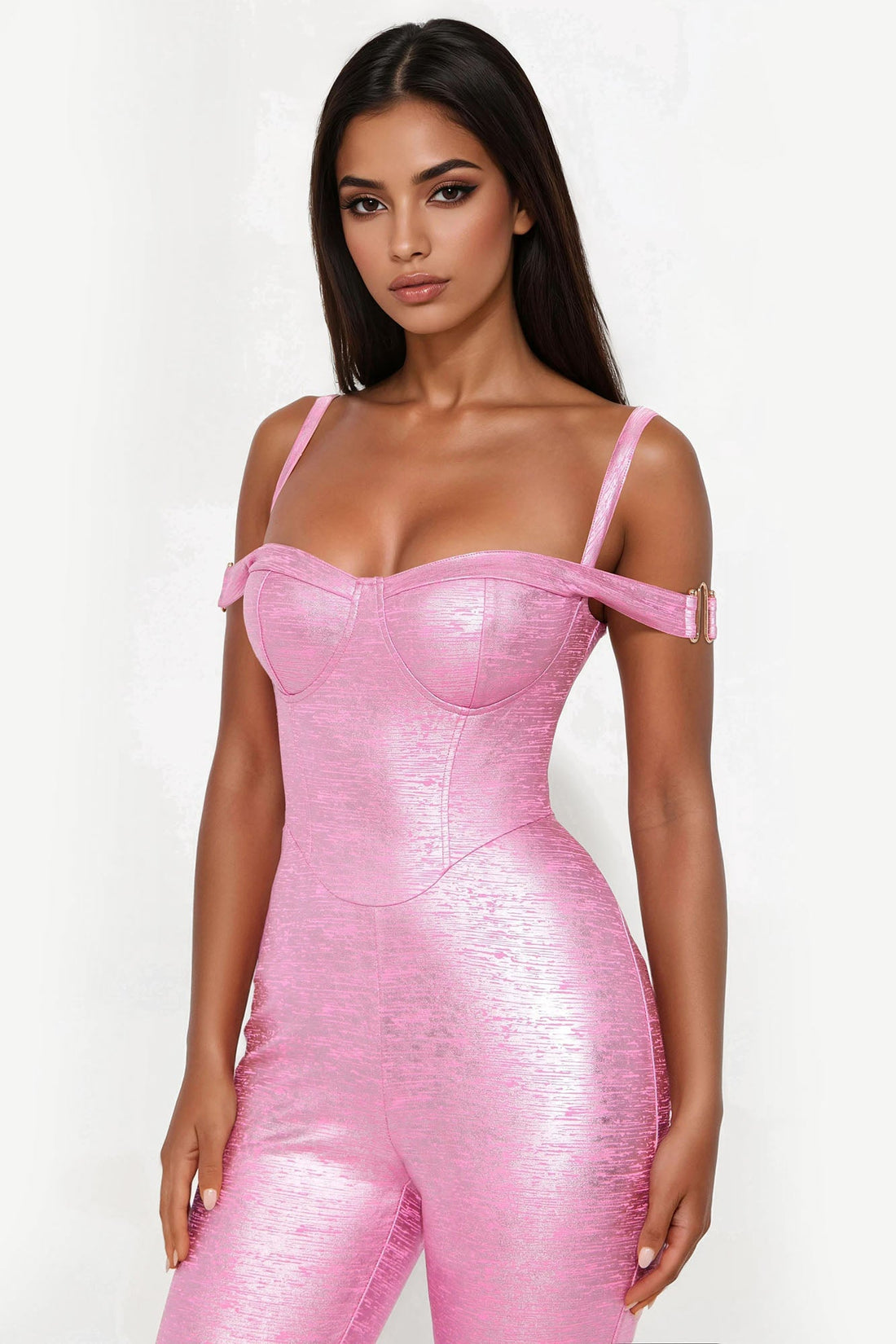 Barbie Dreams Metallic Jumpsuit - Hot Pink