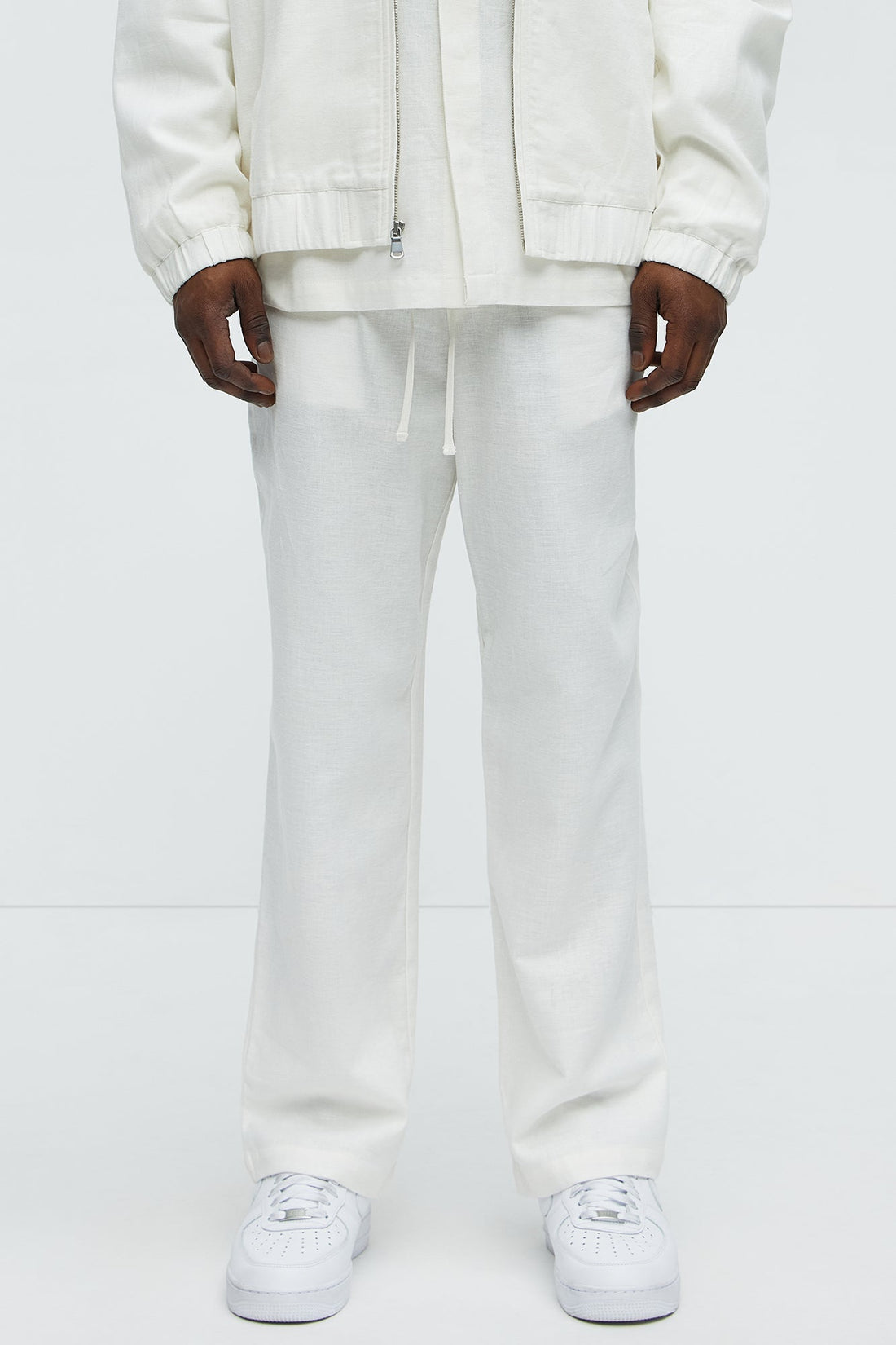Bahamas Straight Linen Pants - White