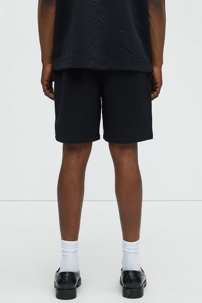 Heavyweight Textured Jacquard Relaxed Short - Black