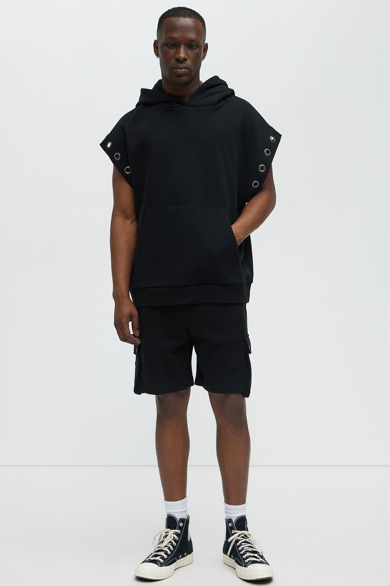 Tyson Secure Cargo Relaxed Shorts - Black