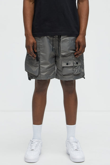 Called It Nylon Cargo Short - Grey