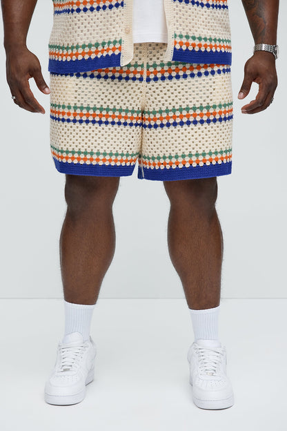 Anderson Crochet Knitted Shorts - Cream/combo