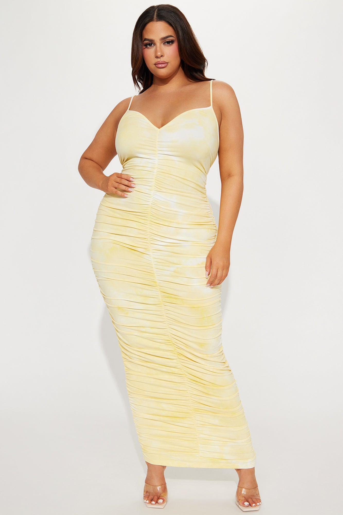 Priscilla Tie Dye Maxi Dress - Yellow