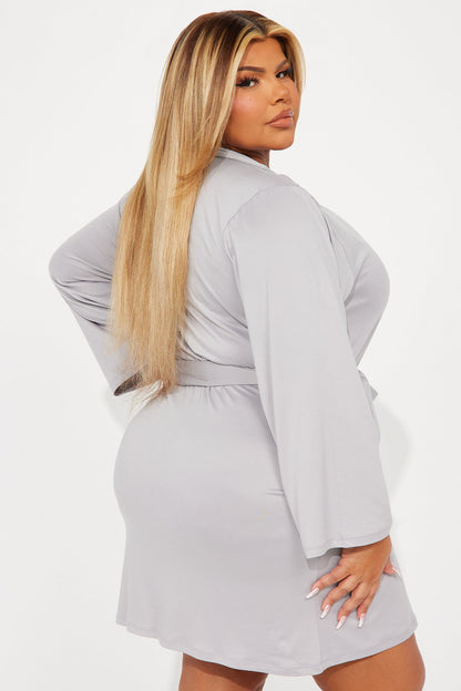 Too Busy Relaxing PJ Robe - Grey