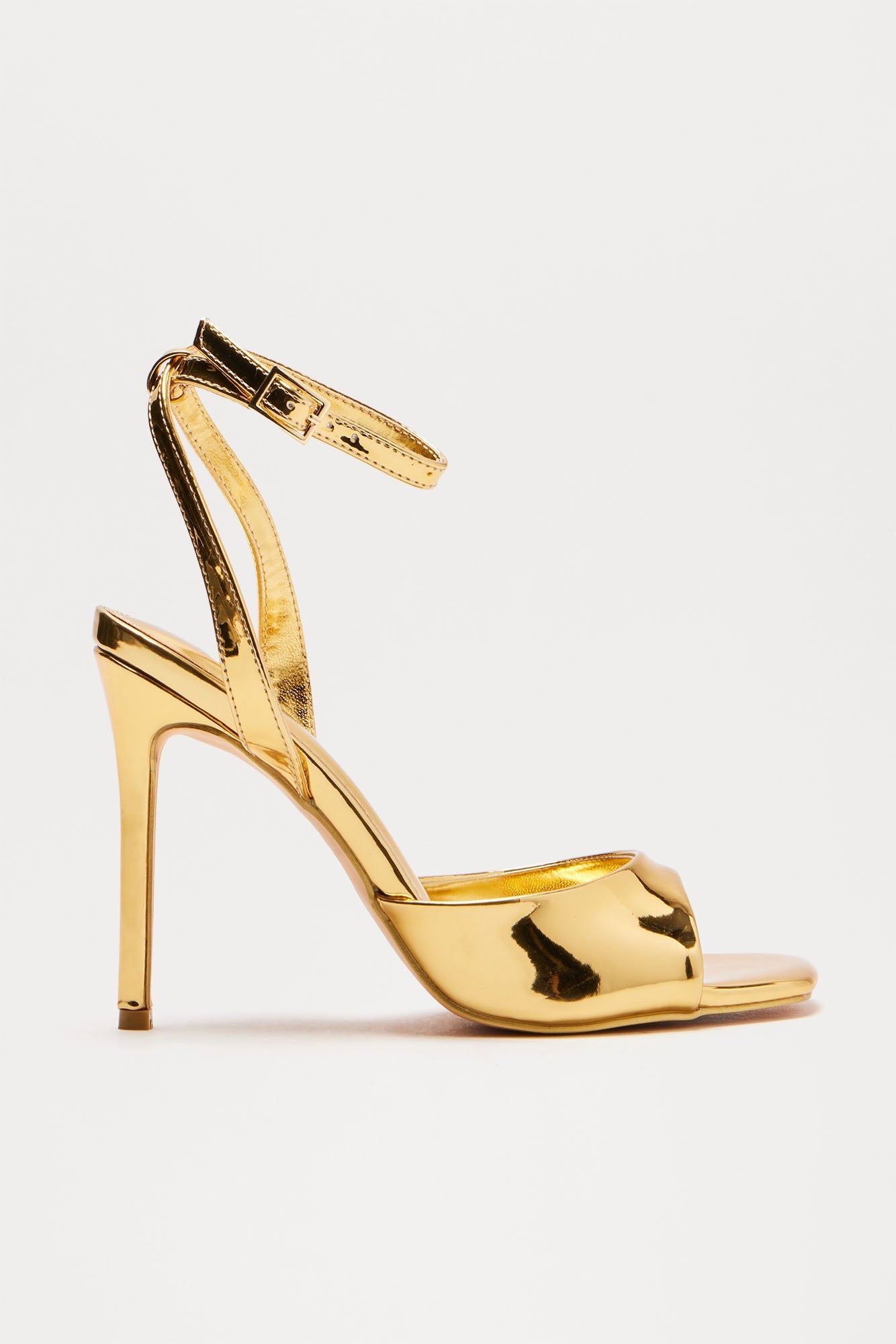 Romy Faux Patent Stiletto Heels - Gold