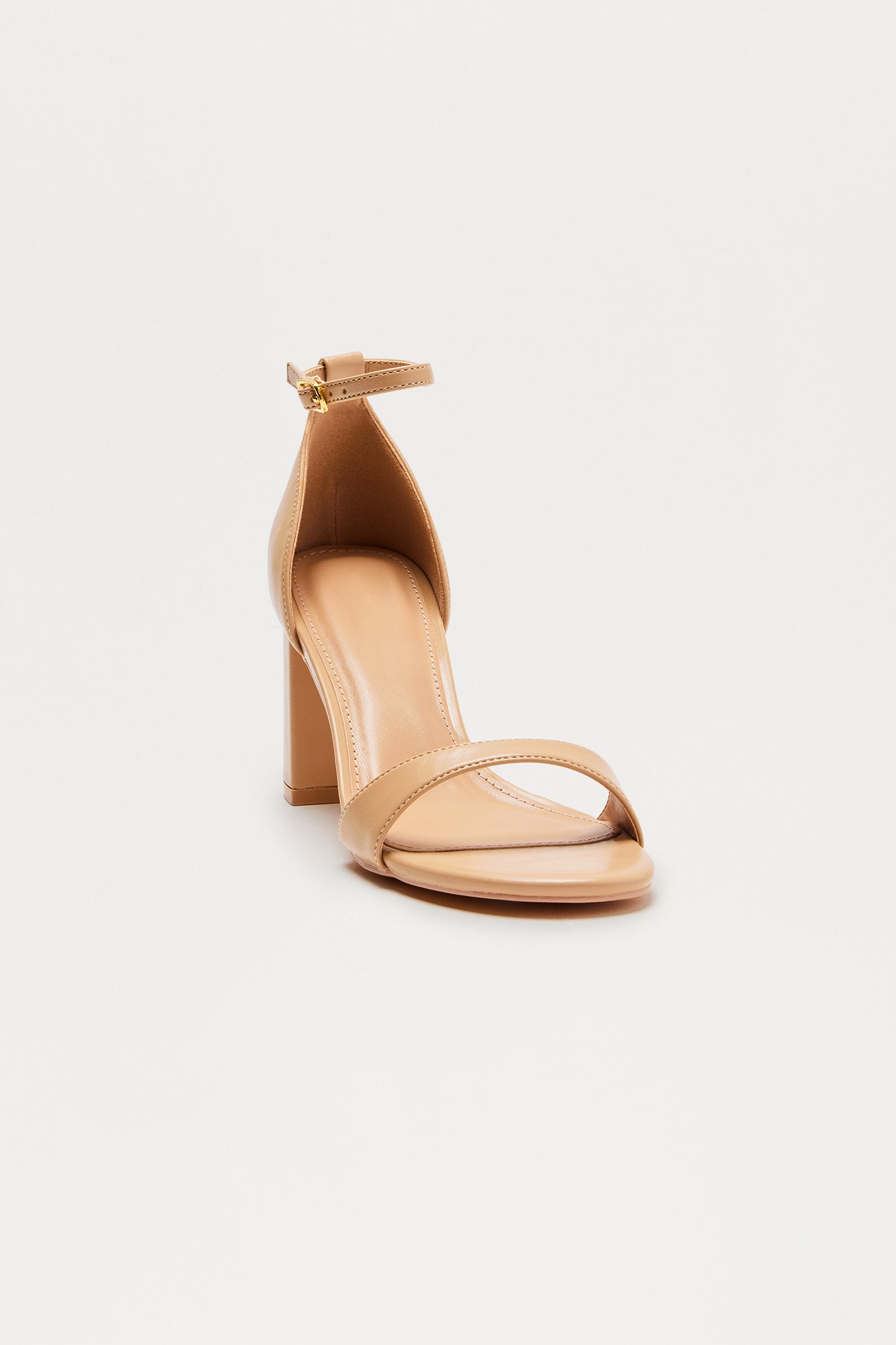 Calisay Faux Leather Block Heels - Camel