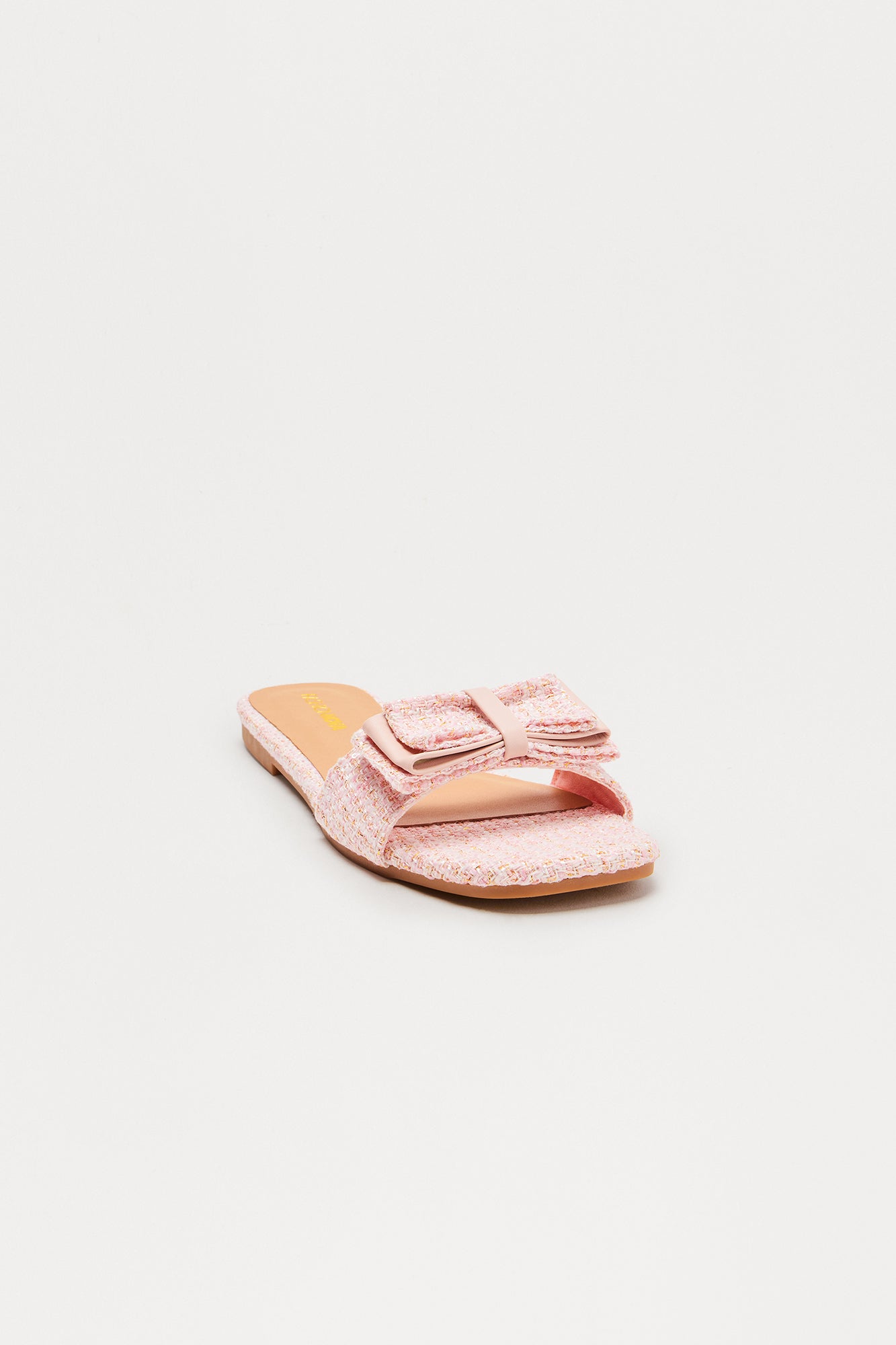 Leigh Tweed Bow Sandals - Pink