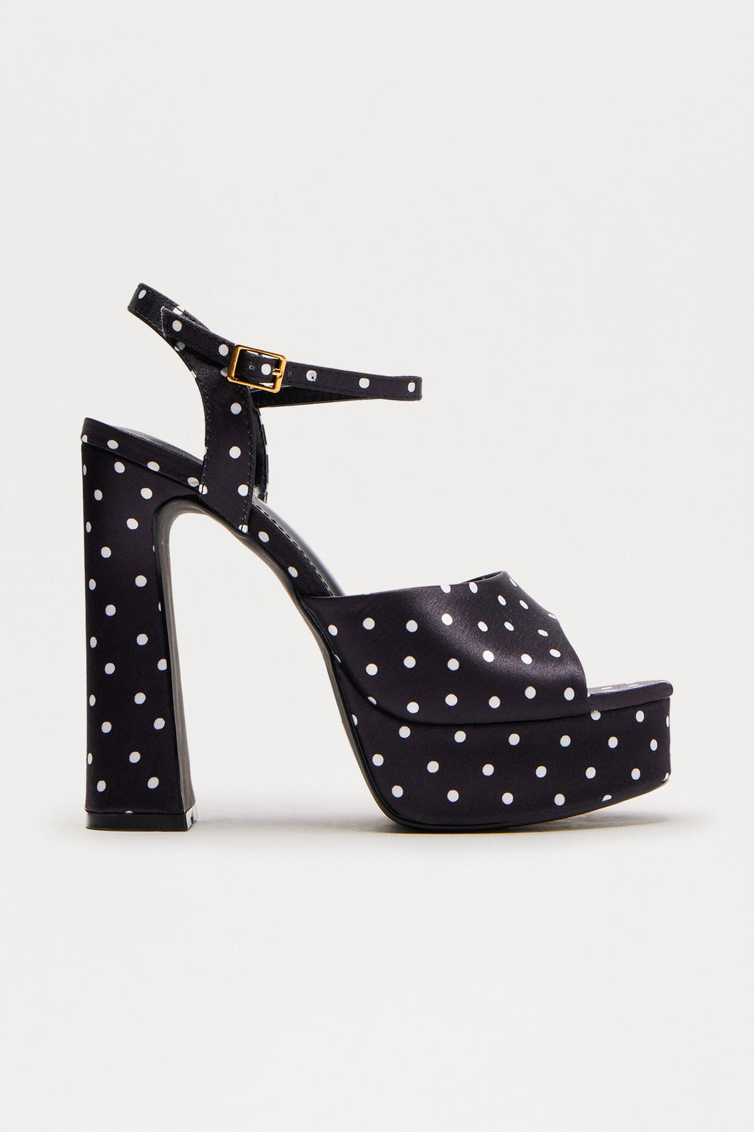 Larson Polka Dot Platform Heels - Black/White