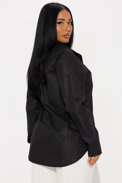 A Classic Poplin Shirt - Black