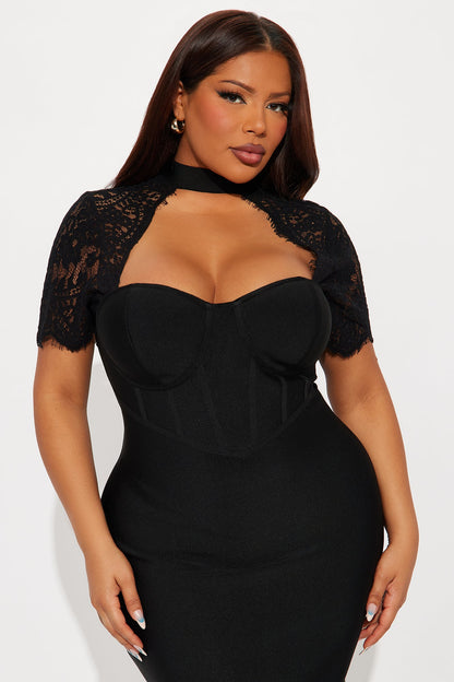 Limitless Potential Bandage Midi Dress - Black