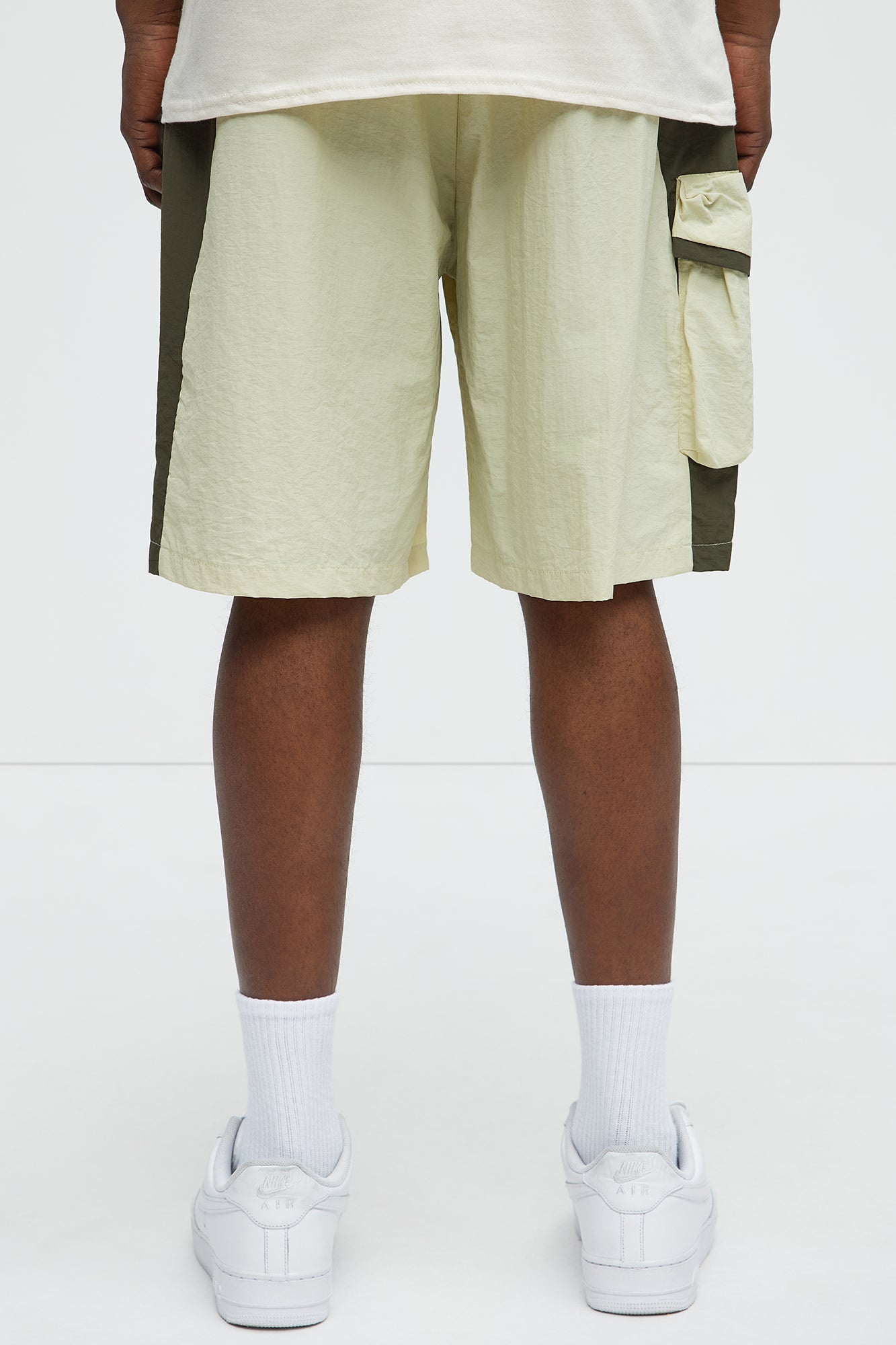 Side With Me Zipper Nylon Short - White/combo