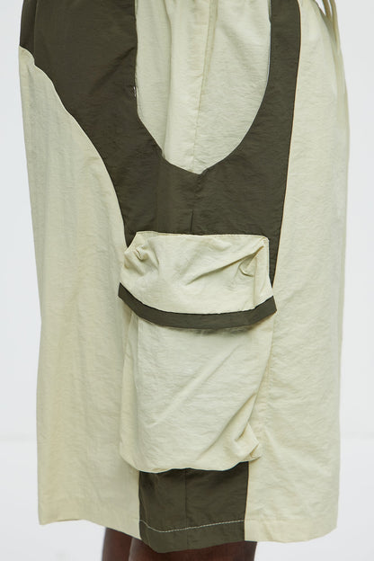 Side With Me Zipper Nylon Short - White/combo