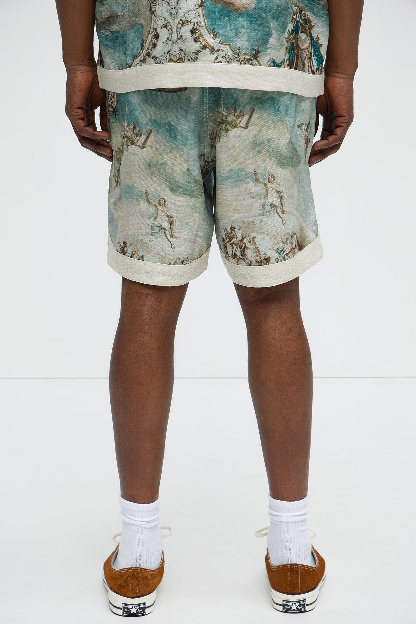 Fractured Reality Art Graphic Relaxed Shorts - Multi Color