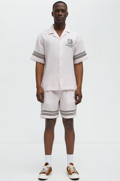 Saint Tropez Beach Club Linen Like Relaxed Short - Pink