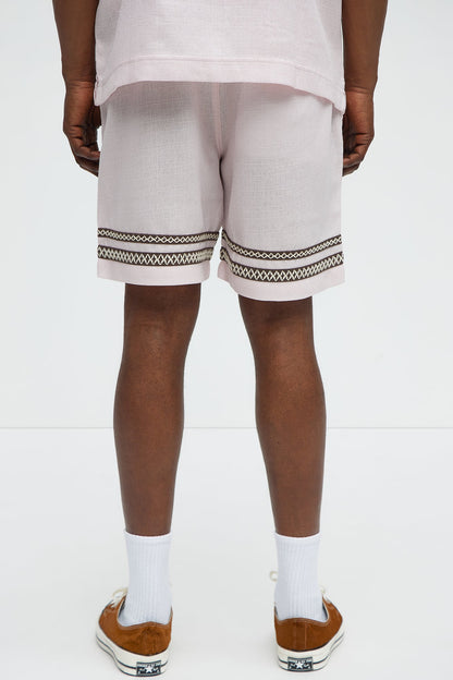 Saint Tropez Beach Club Linen Like Relaxed Short - Pink