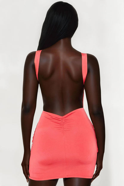Taylor Backless Mini Dress - Tomato Red