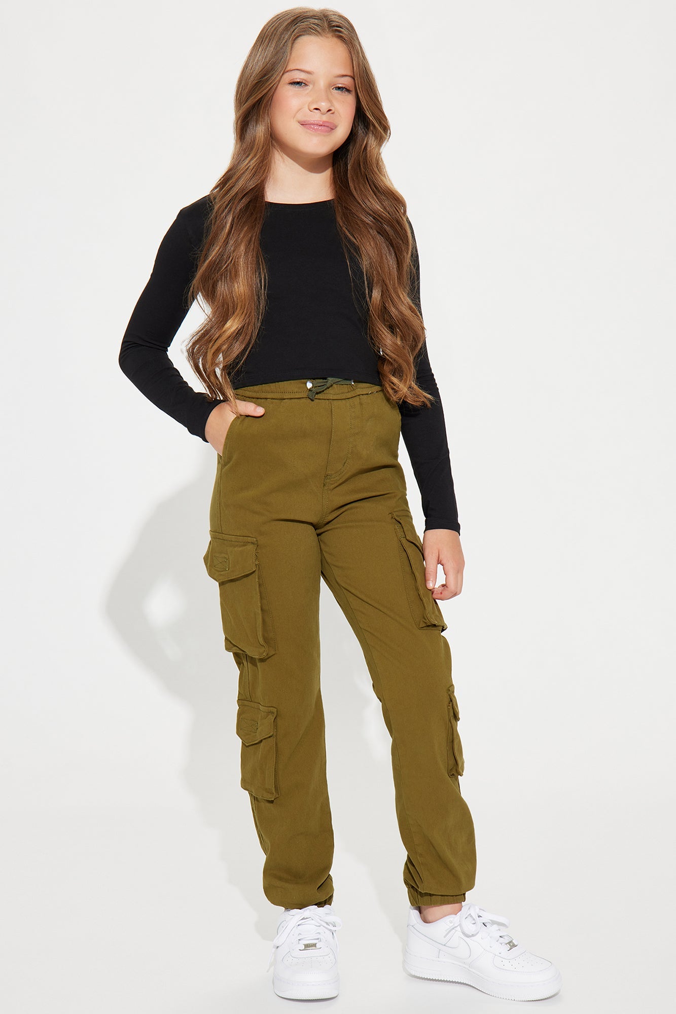Mini Big Hunt Twill Cargo Pants - Olive