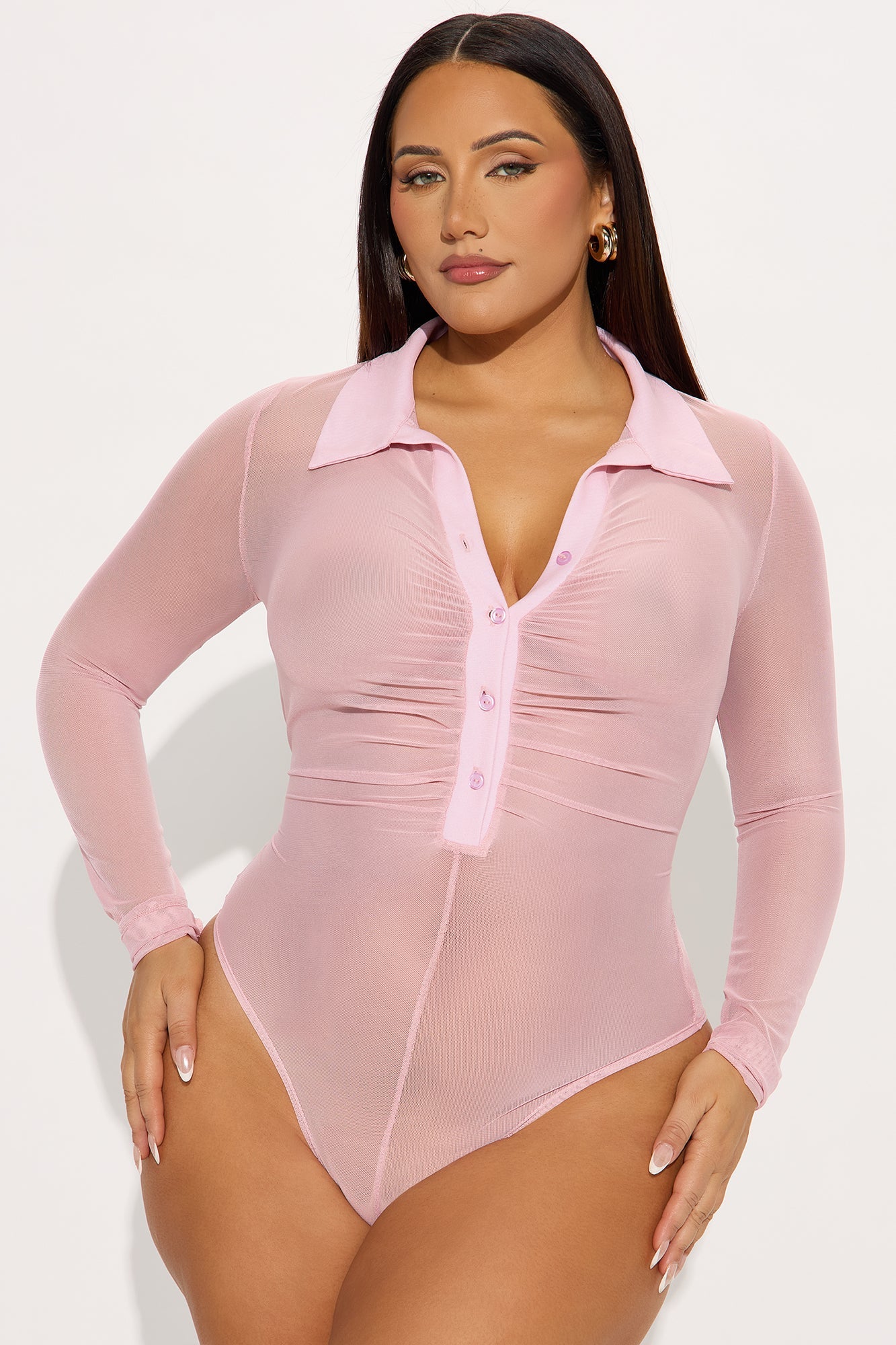 The Most Wanted Mesh Bodysuit - Pink