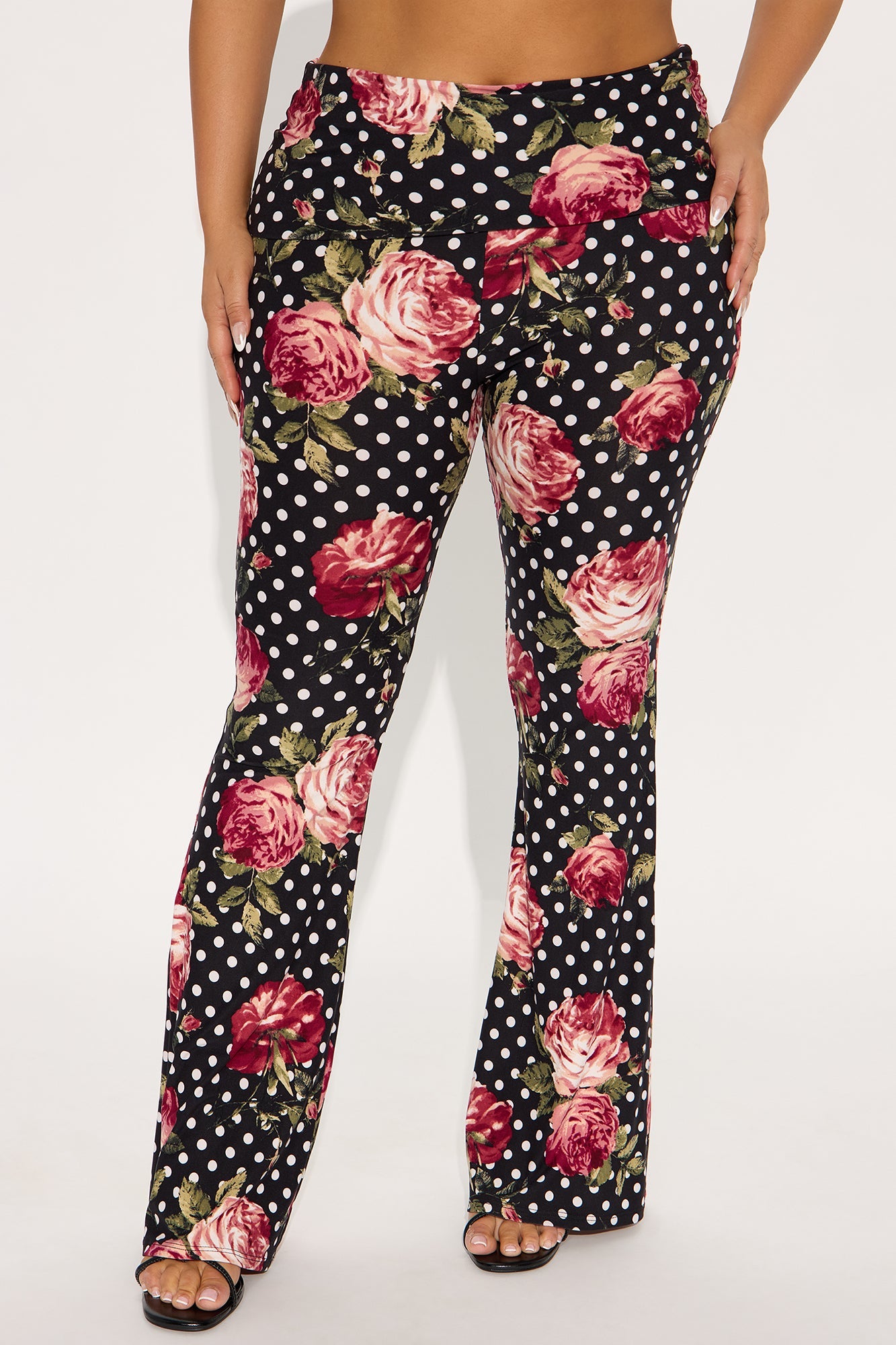 Kenley Polka Dot Flare Pant - Black/combo