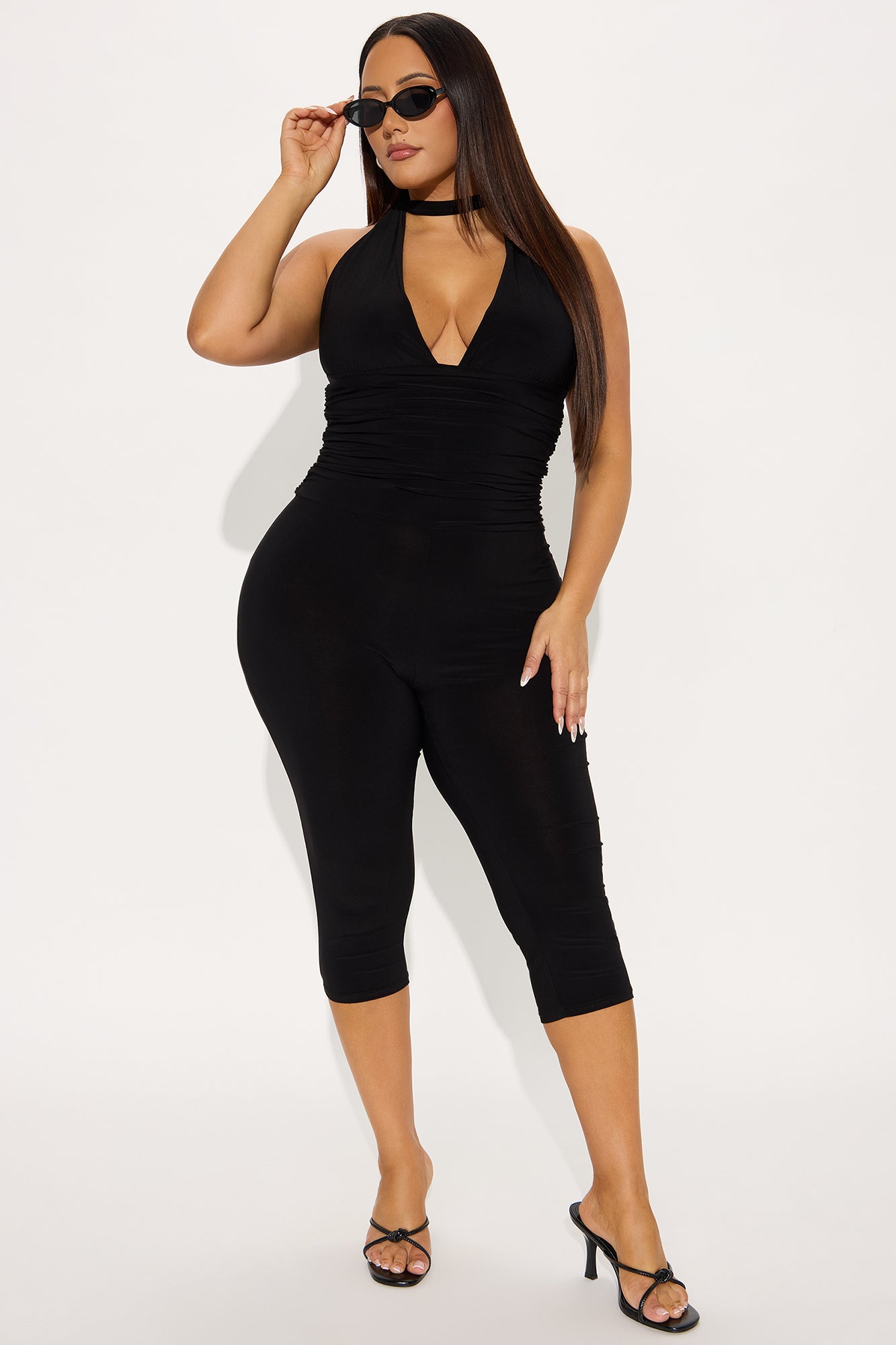 On My Way Capri Jumpsuit - Black