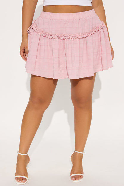 Nivea Textured Mini Skirt - Pink