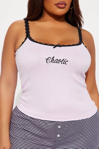 Feeling Chaotic Pointelle Cami PJ Boxer Short Set - Pink/combo