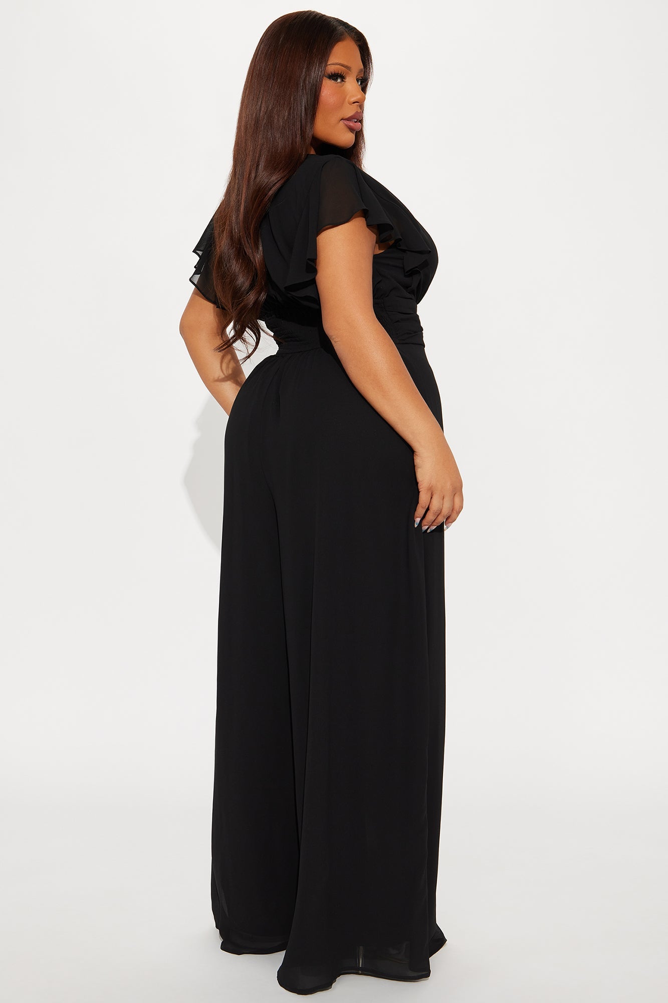 Salome Chiffon Jumpsuit - Black