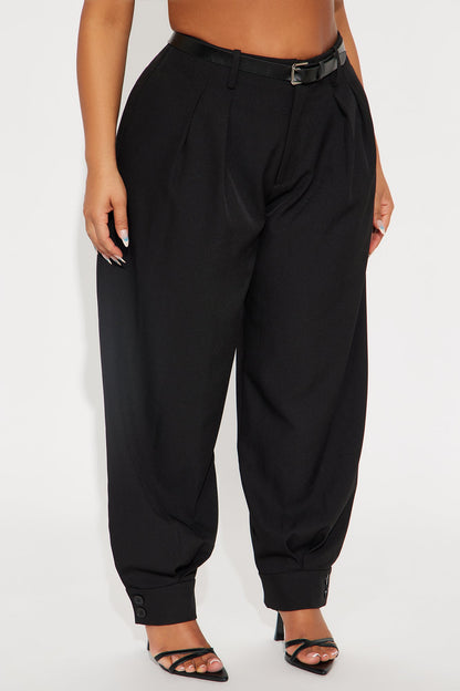 Helena Belted Trouser Pant - Black
