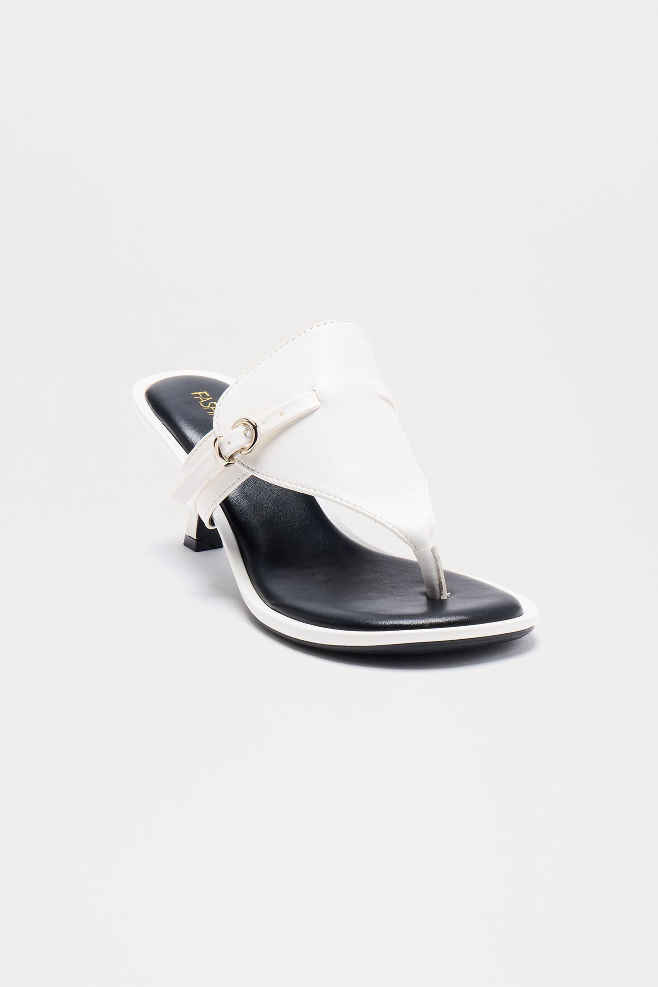 Capriana Buckle Thong Mules - White