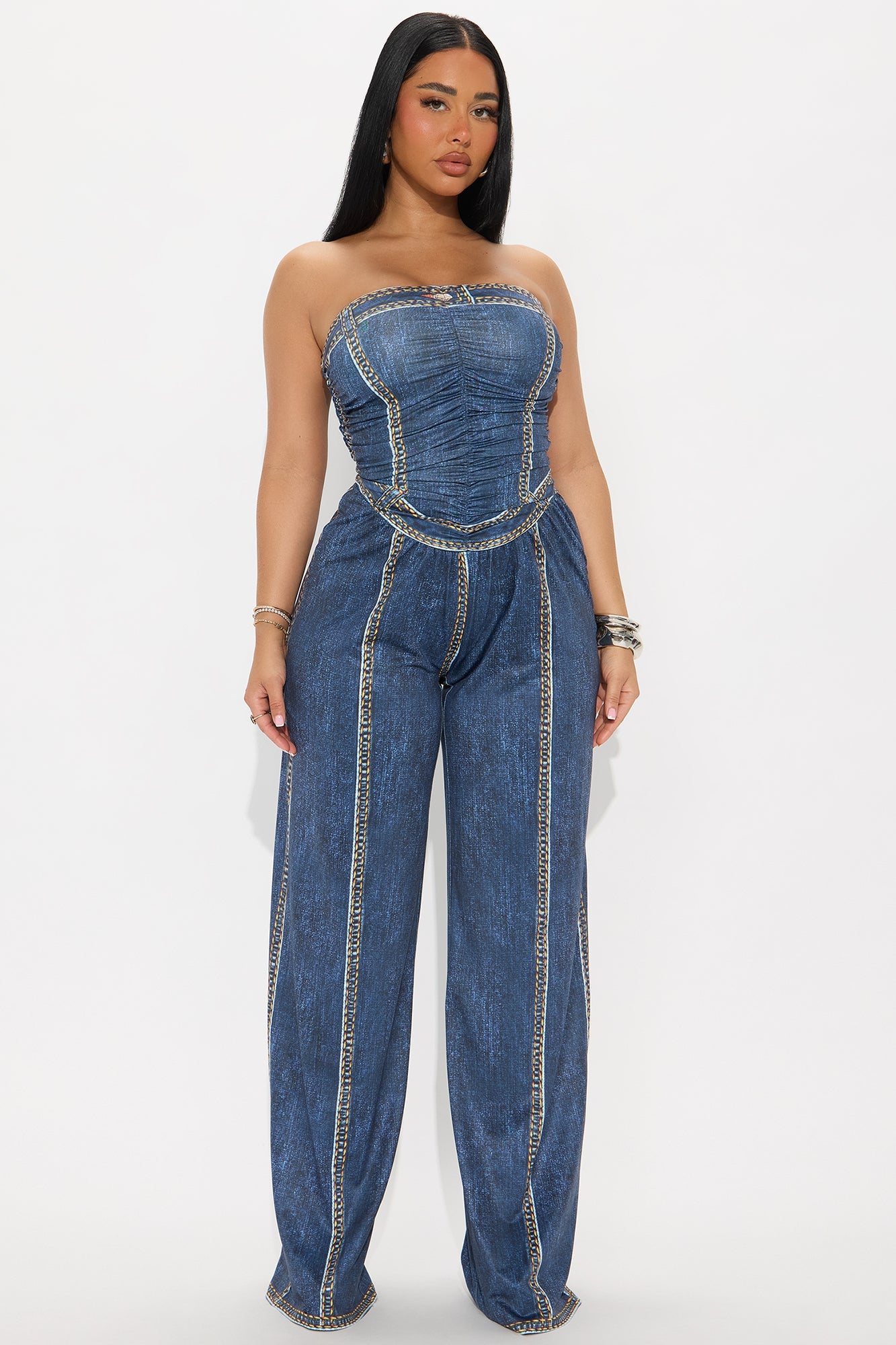 Carmela Strapless Jumpsuit - Navy