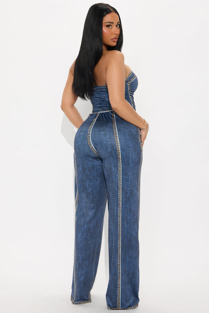 Carmela Strapless Jumpsuit - Navy